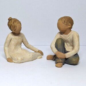 Willow Tree - "Thoughtful" and "Caring Child" Together